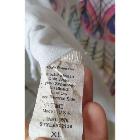 Penelope Womens Sleeveless Blouse XL Peacock Print Featival Strappy Boho - Picture 6 of 7